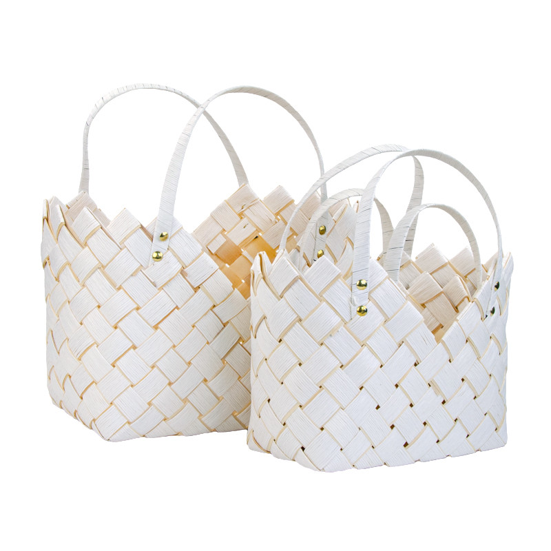 Korb-Taschen Set-3 Stück, Weiß