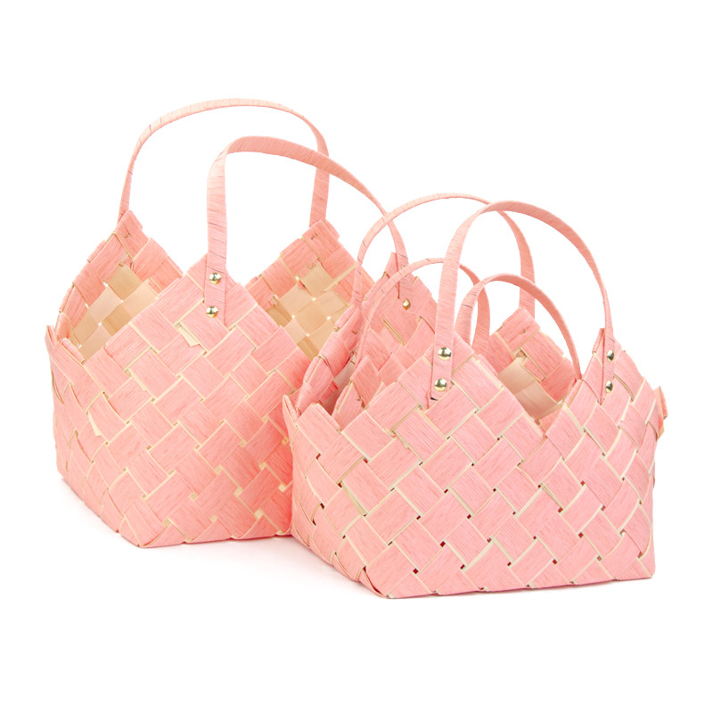 Korb-Taschen Set-3 Stück, Rosa