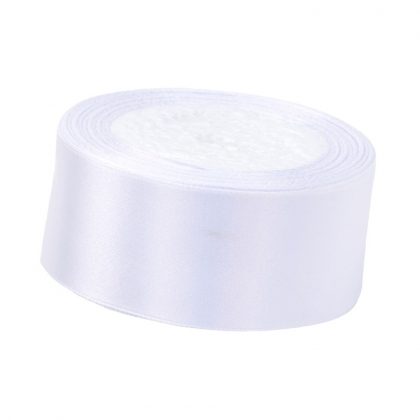 Satinband 3,8cm x 22m, Weiß